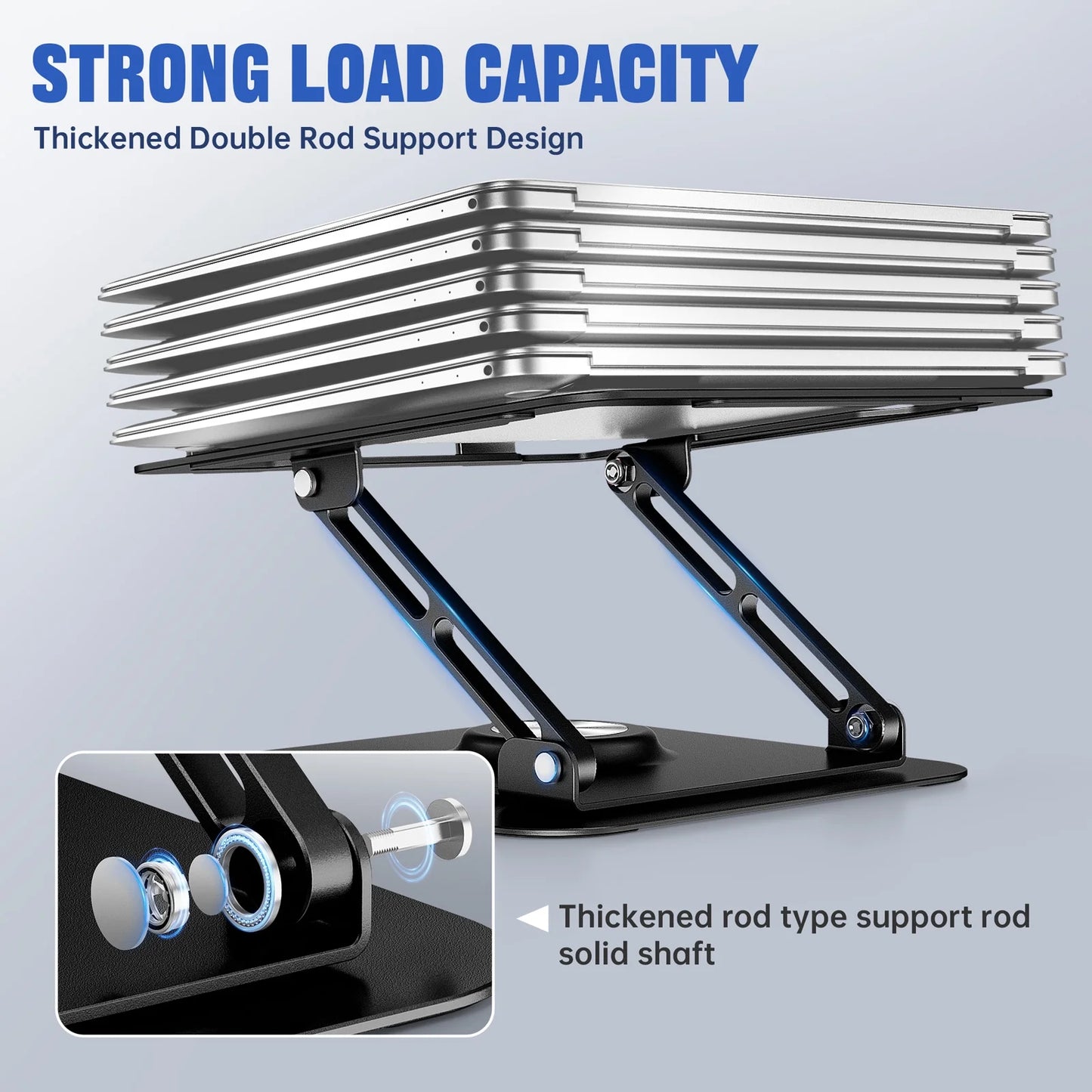 Laptop Stand for Desk, Aluminium Alloy Adjustable 360° Ergonomic Riser for 10-16" Laptops
