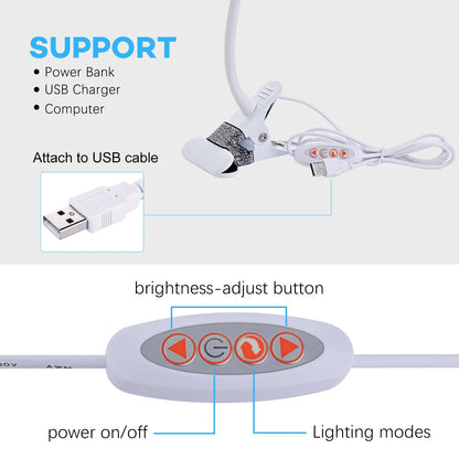5W Adjustable Clamp Desk Lamp with USB Port