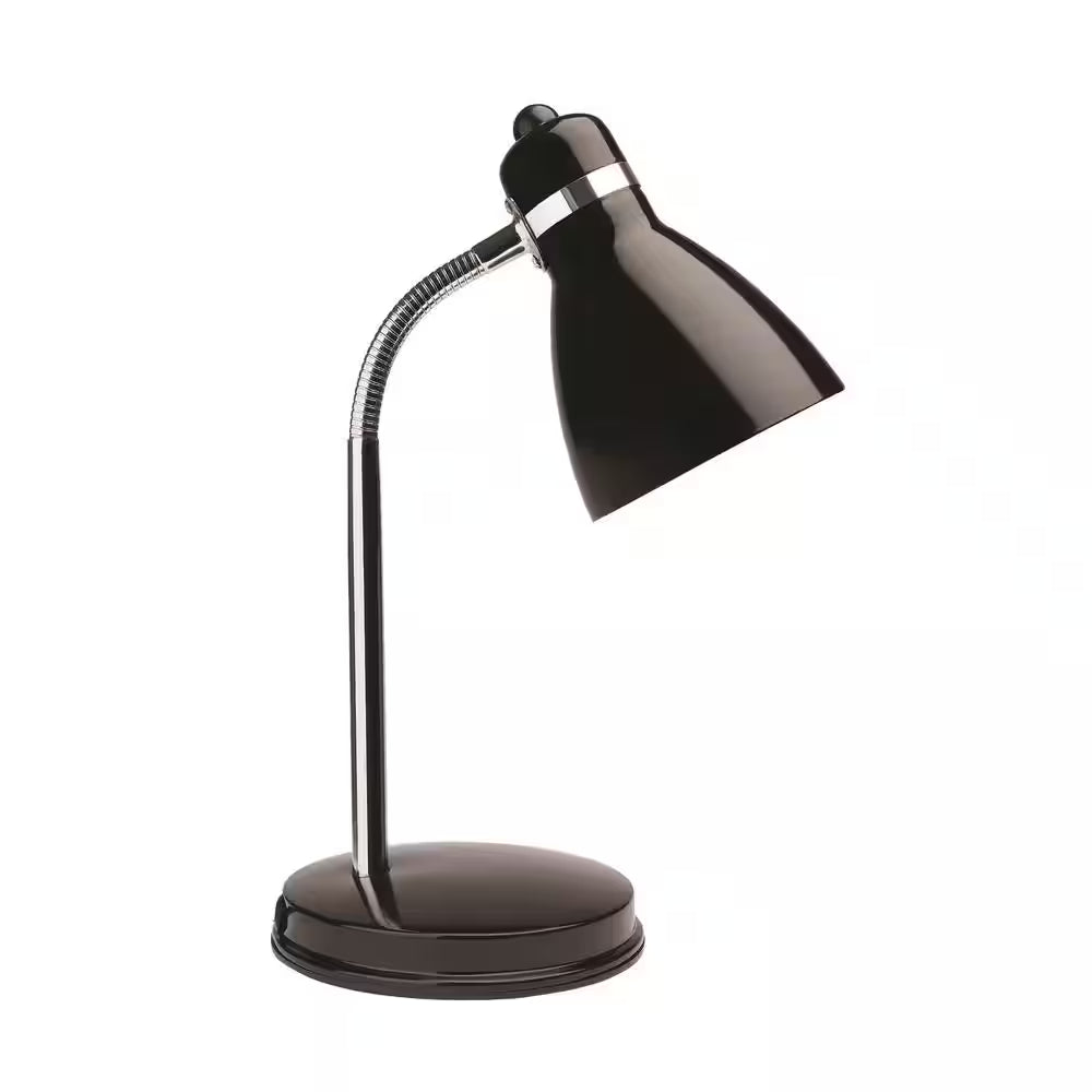 13 In. Black Classic Desk Lamp with LED Light Bulb Included