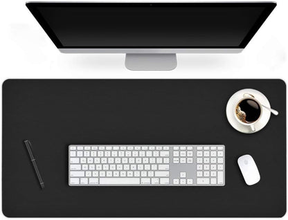 Desk Protector Blotter Pad on Top of Desks PU Leather Office Desk Writing Mat Computer Laptop Gaming under Keyboard Mouse Pad Desk Decor Accessories Organizer for Women Men Kids Black 16 X 32 Inches