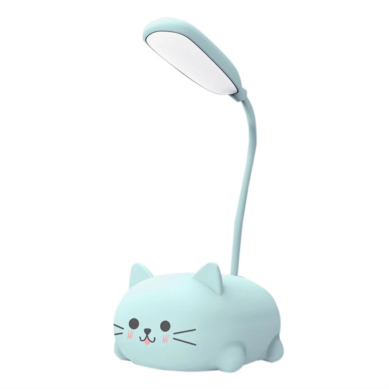 Kids Lamp LED Desk Lamp for Kids Cute Cat Lamp Kawaii Desk Accessories Flexible Gooseneck Eye-Care Cartoons Small Desk Lamp Girls Gifts