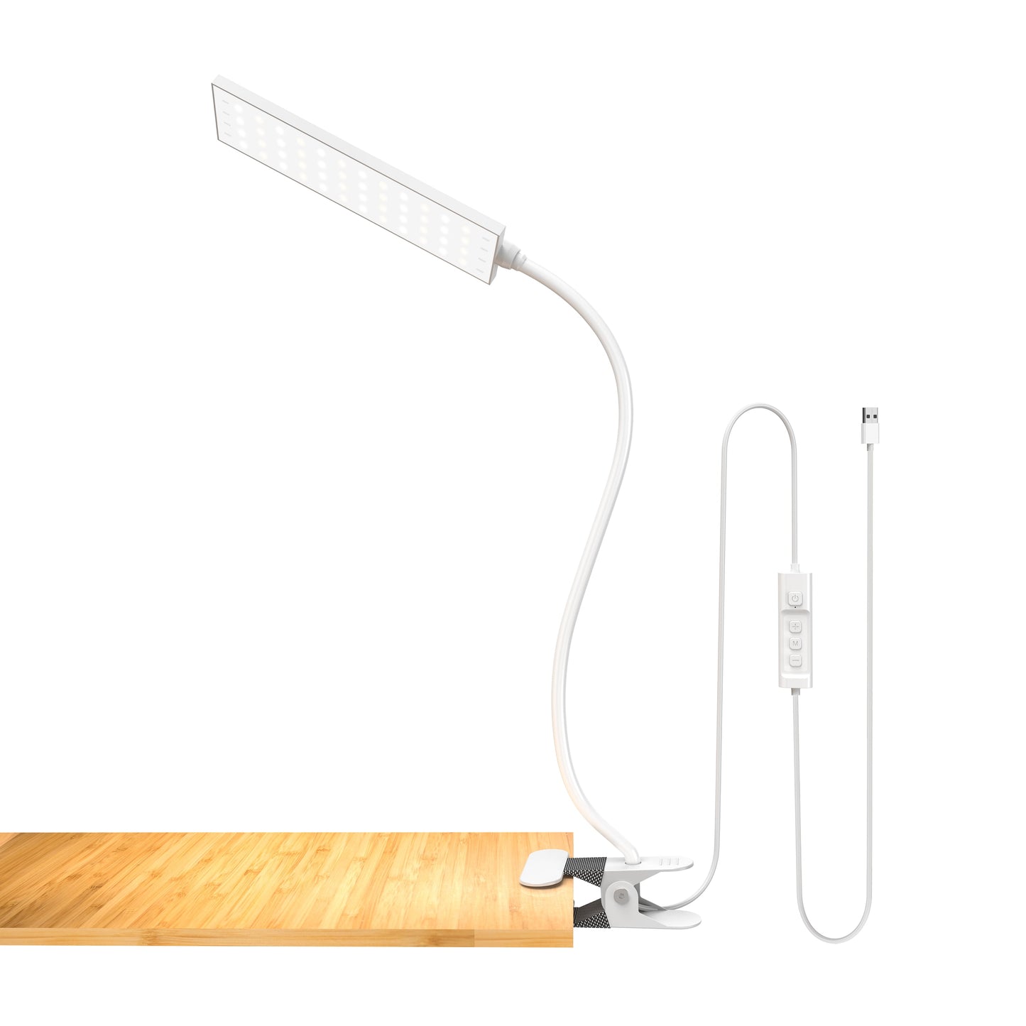 5W Adjustable Clamp Desk Lamp with USB Port