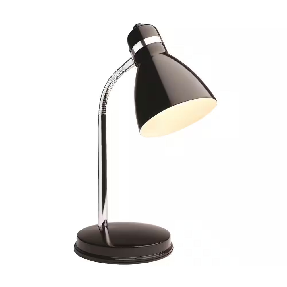 13 In. Black Classic Desk Lamp with LED Light Bulb Included